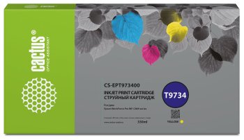 Картридж Cactus CS-EPT973400 T9734 желтый (330мл) для Epson WorkForce WF-C869RD3TWFC/WF-C869RDTWF