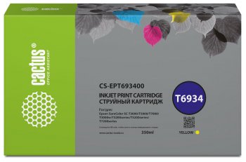 Картридж Cactus CS-EPT693400 T6934 желтый (350мл) для Epson SureColor SC-T3000/T3070/T3200/T5000/5200