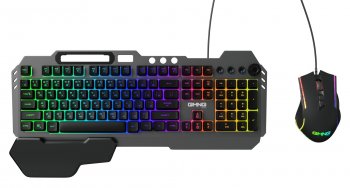 Комплект клавиатура + мышь OKLICK GMNG Keyboard & Optical Mouse <700GMK> (Кл-ра, USB+Мышь 6кн, Roll, USB+коврик) <1533156>