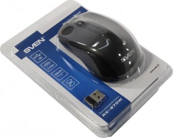 Мышь беспроводная SVEN Wireless Optical Mouse <RX-270W Black> (RTL) USB 4btn+Roll