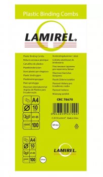 Пружина пластиковая Lamirel <CRC78670> для переплёта (White, A4, d=10мм, уп. 100 шт)