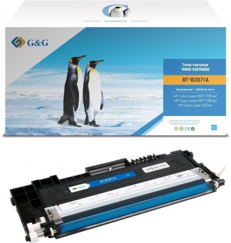 Картридж G&G,GG-W2071A аналог HP W2071A/117A синий 0.7k с чипом