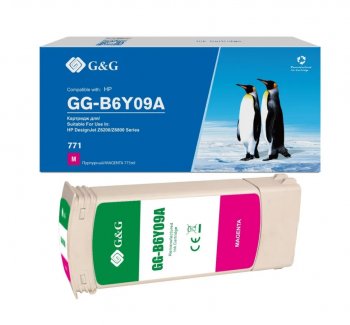 Картридж G&G GG-B6Y09A 771C пурпурный (775мл) для HP DesignJet Z6200