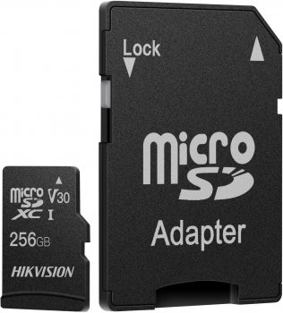 Карта памяти microSDXC Hikvision 256GB HS-TF-C1(STD)/256G/Adapter C1 V30 + adapter