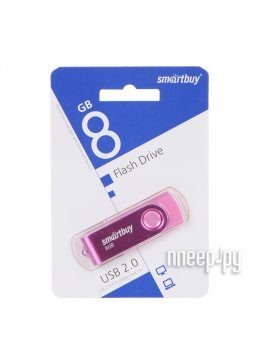 Накопитель USB SmartBuy Twist <SB008GB2TWP> USB2.0 Flash Drive 8Gb (RTL)