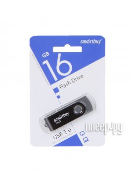 Накопитель USB SmartBuy Twist <SB016GB2TWK> USB2.0 Flash Drive 16Gb (RTL)