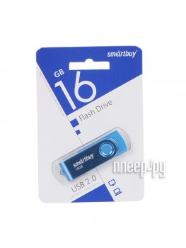 Накопитель USB SmartBuy Twist <SB016GB2TWB> USB2.0 Flash Drive 16Gb (RTL)