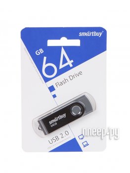 Накопитель USB SmartBuy Twist <SB064GB2TWK> USB2.0 Flash Drive 64Gb (RTL)