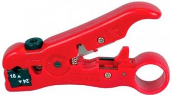 Инструмент для зачистки кабеля Hyperline HT-352A для зачистки кабеля UTP (упак:1шт) красный