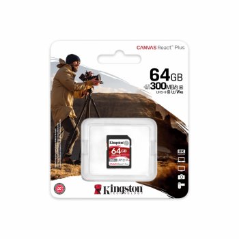 Карта памяти Kingston <SDR2/64GB> SDXC Memory Card 64Gb V90 UHS-II U3 Class10