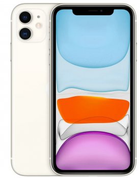 Смартфон Apple A2221 iPhone 11 128Gb 4Gb белый моноблок 3G 4G 2Sim 6.1" 828x1792 iPhone iOS 15 12Mpix MHDJ3TH/A