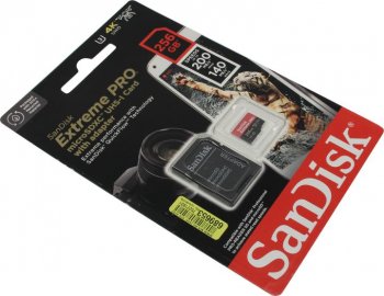 Карта памяти SanDisk Extreme PRO <SDSQXCD-256G-GN6MA> microSDXC Memory Card 256Gb UHS-I U3 V30 A2 + microSD--> SD Adapter