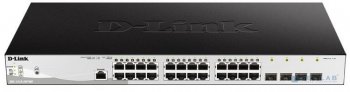Коммутатор D-Link DGS-1210-28P/ME/B2A (L2) 24x1Гбит/с 4xКомбо(1000BASE-T/SFP) 24PoE 193W настраиваемый