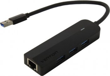 Сетевая карта внешняя Vention <CHNBB> адаптер USB3.0 --> UTP 1000Mbps + 3-port USB3.0 Hub