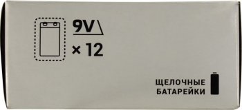 Батарейка Космос <КОС6LR61MAX1S-12> 9V, щелочной (alkaline), типа "крона"<уп. 12 шт>