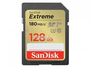 Карта памяти SanDisk Extreme <SDSDXVA-128G-GNCIN> SDXC Memory Card 128Gb Class10 UHS-I U3 V30