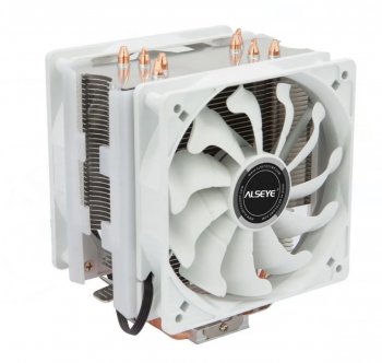 Вентилятор Alseye S120D-W Universal, TDP 135W, 2x120FAN, 4 heat pipe, WHITE, PWM, RTL