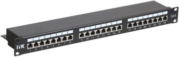 PP24-1UC6S-D05 ITK 1U патч-панель кат.6 STP, 24 порта (IDC Dual), с кабельным  органайзером