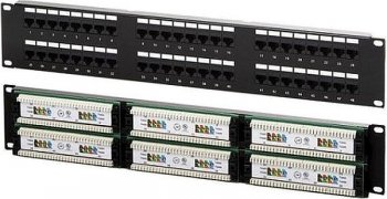 Патч-панель Lanmaster NM-PPU48C 19" 2U 48xRJ45 кат.5e  UTP