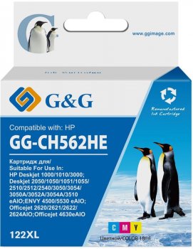 Картридж G&G GG-CH562HE (№122XL) Color для HP DJ 1000/1050A/2000/2050A/2054A/3000/3050A/3052A/3054A
