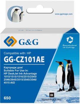 Картридж G&G GG-CZ101AE 650 черный (18мл) для HP DeskJet 1010/10151515/1516