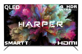 Телевизор-LCD [NEW] 65" QLED телевизор HARPER 65Q850TS (3840x2160, HDMI, LAN, WiFi, BT, USB, DVB-T2, SmartTV)