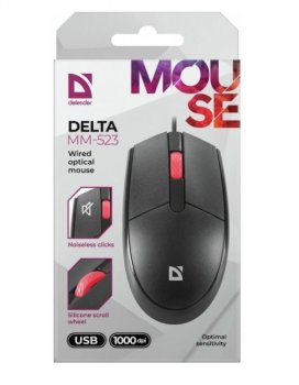 Мышь Defender Delta Optical Mouse <MM-523> (RTL) USB 3btn+Roll <52523>