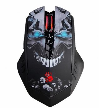 Мышь беспроводная A4Tech Bloody R80 Plus Skull черный/рисунок оптическая (5000dpi) USB (7but)