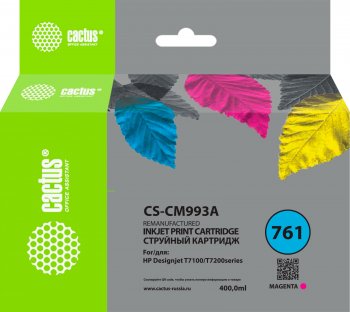 Картридж Cactus CS-CM993A №761 пурпурный (400мл) для HP HP DesignJet T7100/Т7200