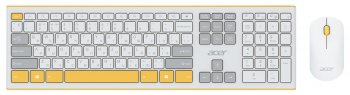 Комплект клавиатура + мышь Acer OCC200 клав:желтый/белый мышь:белый/желтый USB беспроводная slim Multimedia (ZL.ACCEE.002)
