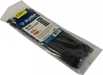 Стяжка ЗУБР Профессионал <309030-45-250> чёрные КС-Ч1, 250 мм, уп-ка 100 шт