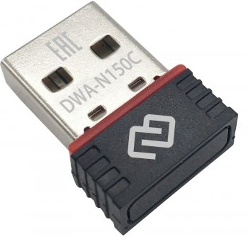Адаптер беспроводной связи WiFi Digma DWA-N150C N150 USB 2.0 (ант.внутр.) 1ант. (упак.:1шт)