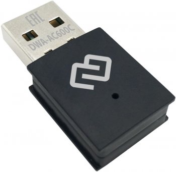Адаптер беспроводной связи WiFi Digma DWA-AC600C AC600 USB 2.0 (ант.внутр.) 1ант. (упак.:1шт)