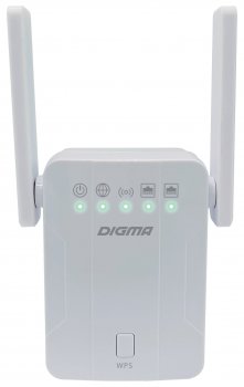 Репитер Digma D-WR300 N300 10/100BASE-TX/Wi-Fi белый (упак.:1шт)