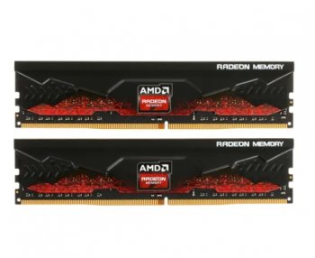 Оперативная память 16GB AMD Radeon™ DDR4 3200 DIMM R9 Gamers Series Black Gaming Memory R9S416G3206U2K Non-ECC, CL16, 1.35V, Heat Shield, Kit (2x8GB),