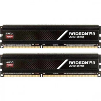 Оперативная память 32GB AMD Radeon™ DDR4 3200 DIMM R9 Gamers Series Black Gaming Memory R9S432G3206U2K Non-ECC, CL16, 1.35V, Heat Shield, Kit (2x16GB)