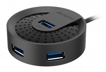 Концентратор USB 3.0 A4Tech HUB-30C 4порт. черный