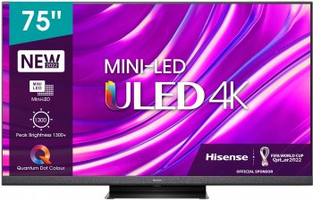 Телевизор-LCD 75" Q Hisense 75U8HQ (3840x2160, HDMI, LAN, WiFi, BT, USB, DVB-T2, SmartTV)