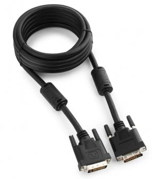 Кабель DVI-D dual link Cablexpert CC-DVI2-BK-10, 25M/25M, 3.0м, черный, экран, феррит.кольца, пакет