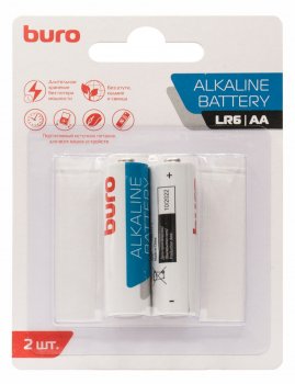 Батарейка Buro Alkaline LR6 AA (2шт) блистер