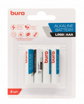 Батарейка Buro Alkaline LR03 AAA (4шт) блистер