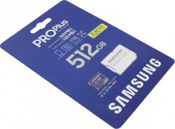 Карта памяти Samsung PRO Plus <MB-MD512KA/APC> microSDXC Memory Card 512Gb Class10 UHS-I U3 A2 V30 + microSD--> SD Adapter