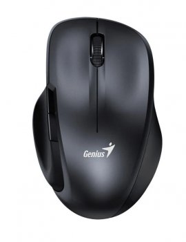 Мышь беспроводная Genius Ergo 8200S Black. Полноразмерная, эргономичная, бесшумная, 5 кнопок. DPI 1200. Сенсор Blue Eye. Частота 2.4 GHz. Цвет: чёрный