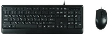 Комплект клавиатура + мышь / Keyboard/mouse set MK120, USB wired, 104 кл, 1000DPI, 1.8m, black, Foxline