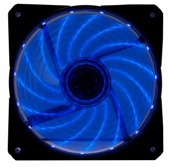 Вентилятор Digma DFAN-LED-BLUE 120x120x25mm черный/синий 3-pin 4-pin (Molex)23dB 115gr Ret