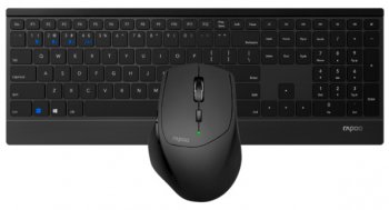 Комплект клавиатура + мышь Rapoo 9500M клав:черный мышь:черный USB беспроводная Bluetooth/Радио slim (18892)