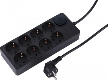 Сетевой фильтр Ippon BK-8-EU-5-10-B 5м (8 розеток) черный (коробка)