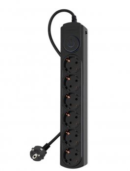 Сетевой фильтр Ippon BK-6-EU-1.8-16-B 1.8м (6 розеток) черный (коробка)