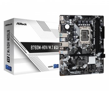 Материнская плата ASRock B760M-HDV/M.2 D4 (RTL) LGA1700 <B760> PCI-E Dsub+HDMI+DPGbLAN SATA MicroATX 2DDR4