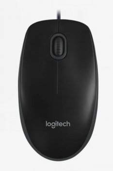 Мышь Logitech Optical Mouse B100 Black <910-006605> (OEM) USB 3btn+Roll